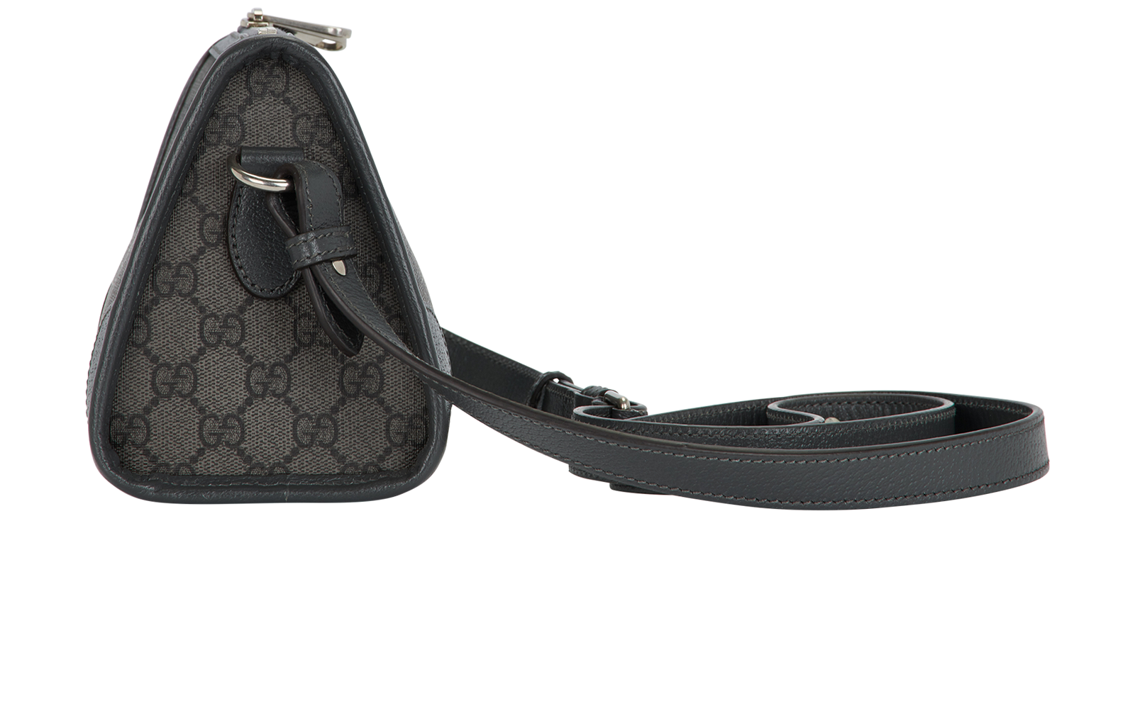 Ophidia GG Shoulder Bag, &pound;795, Handbags, Grey, Coated Canvas, Bottom view